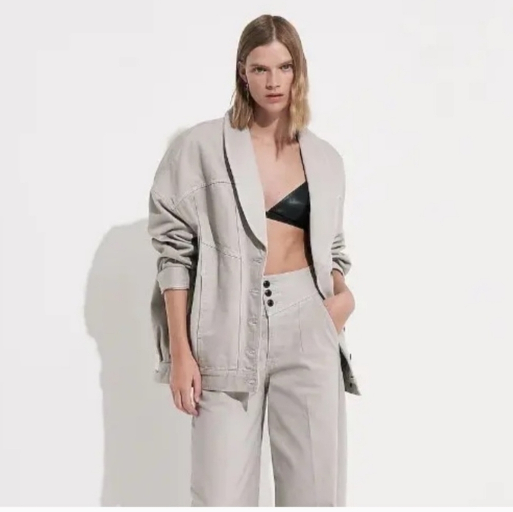 EXPRESS X Simon Spurr oversize Stone denim Jacket
